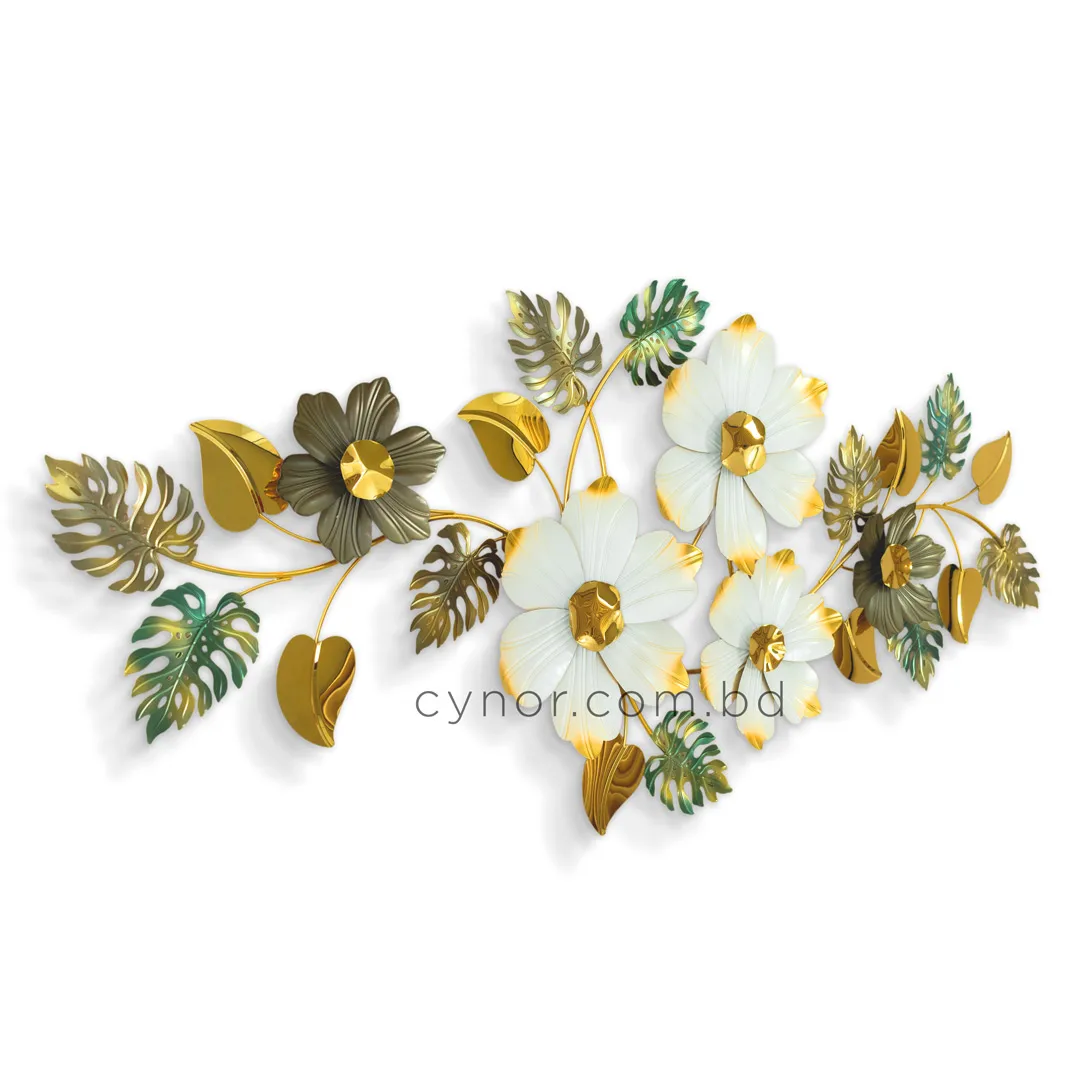 WR719-Golden Green Botanical Leaf and Floral Design Stainless Steel Metal Wall Decor (5) WR719-Golden Green Botanical Leaf and Floral Design Stainless Steel Metal Wall Decor (5)