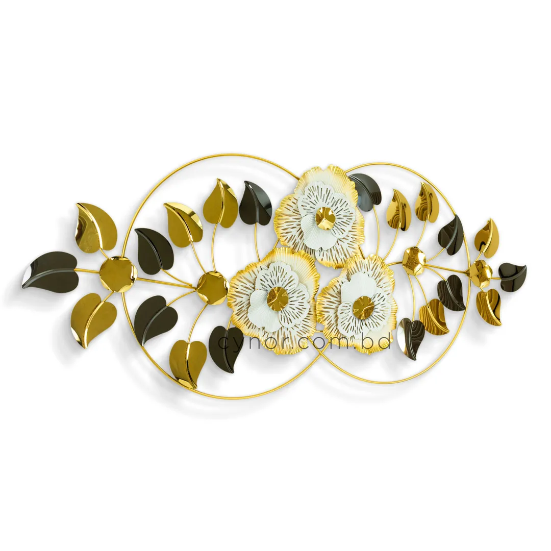 WR721-Aquatic Leaf and Flower Design Stainless Steel Golden Black Metal Wall Decor (5) WR721-Aquatic Leaf and Flower Design Stainless Steel Golden Black Metal Wall Decor (5)
