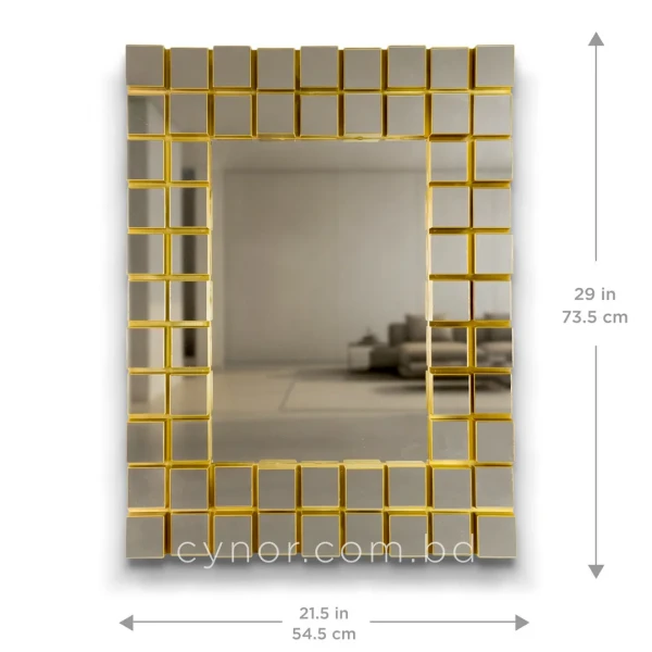 WR724-Luxury Golden Geometric Grid Decorative Wall Mirror (3)