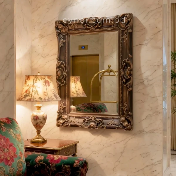 WR727-Antique Bronze Ornate Wall Mirror with Premium Fiber Frame (2)