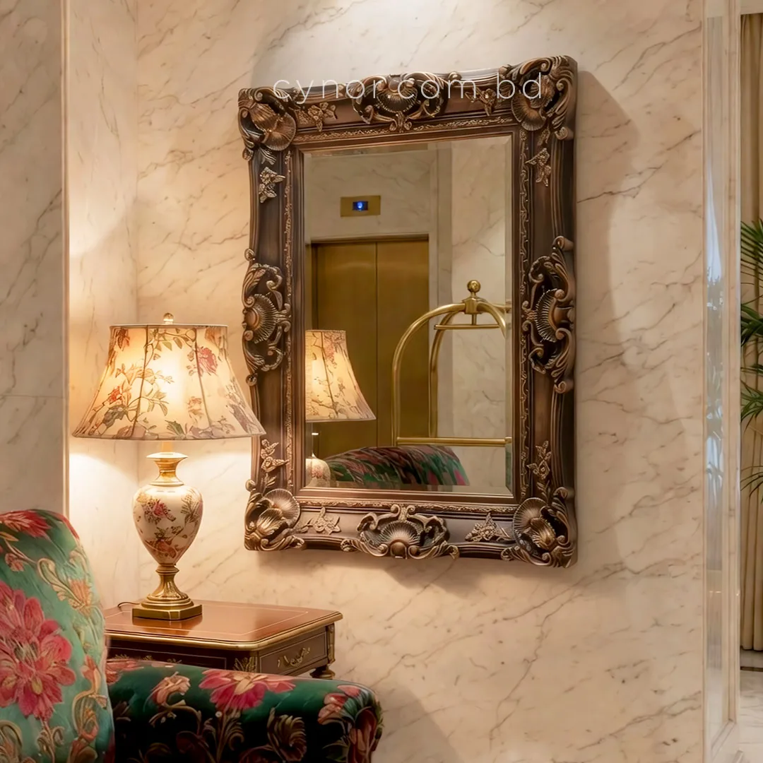 WR727-Antique Bronze Ornate Wall Mirror with Premium Fiber Frame (2) WR727-Antique Bronze Ornate Wall Mirror with Premium Fiber Frame (2)