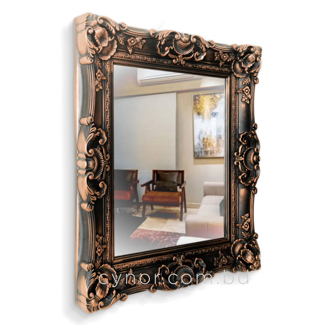 WR727-Antique Bronze Ornate Wall Mirror with Premium Fiber Frame (4) WR727-Antique Bronze Ornate Wall Mirror with Premium Fiber Frame (4)