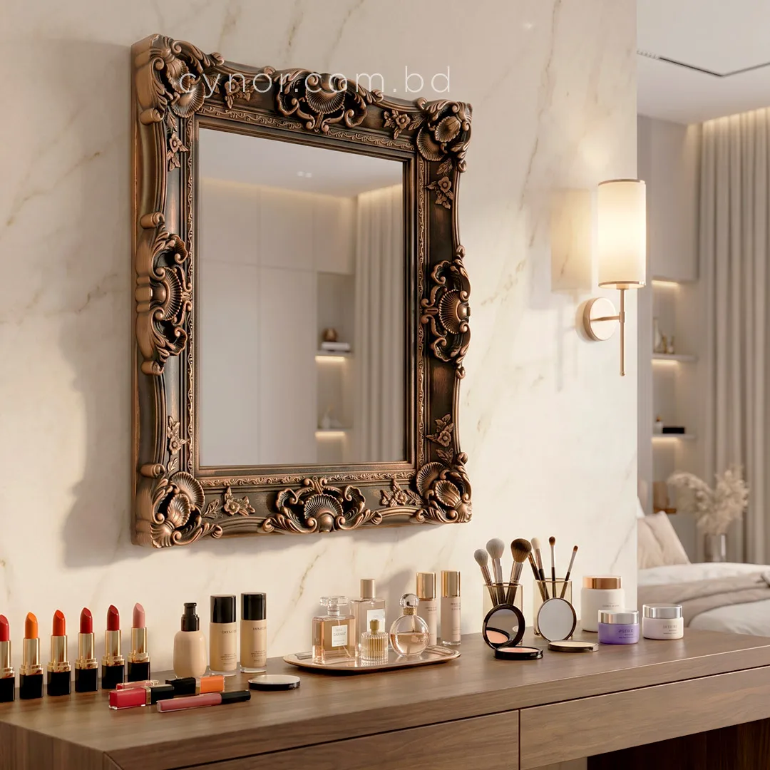 WR727-Antique Bronze Ornate Wall Mirror with Premium Fiber Frame (9) WR727-Antique Bronze Ornate Wall Mirror with Premium Fiber Frame (9)