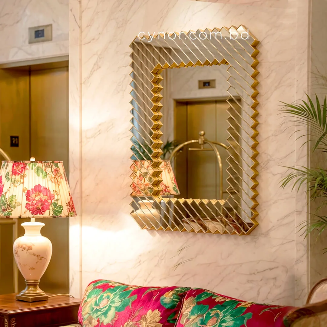 WR728-Luxury Golden Geometric Grid Decorative Wall Mirror Fiber Frame (1) WR728-Luxury Golden Geometric Grid Decorative Wall Mirror Fiber Frame (1)