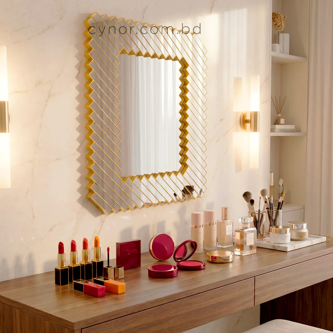 WR728-Luxury Golden Geometric Grid Decorative Wall Mirror Fiber Frame (2) WR728-Luxury Golden Geometric Grid Decorative Wall Mirror Fiber Frame (2)
