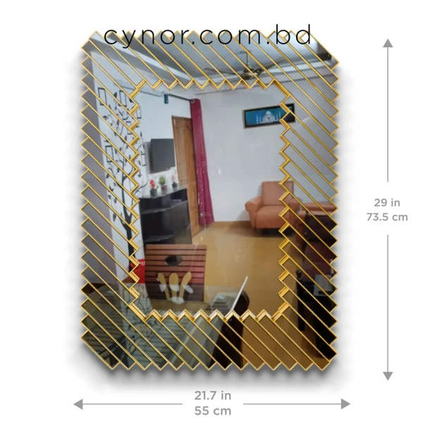 WR728-Luxury Golden Geometric Grid Decorative Wall Mirror Fiber Frame (3)