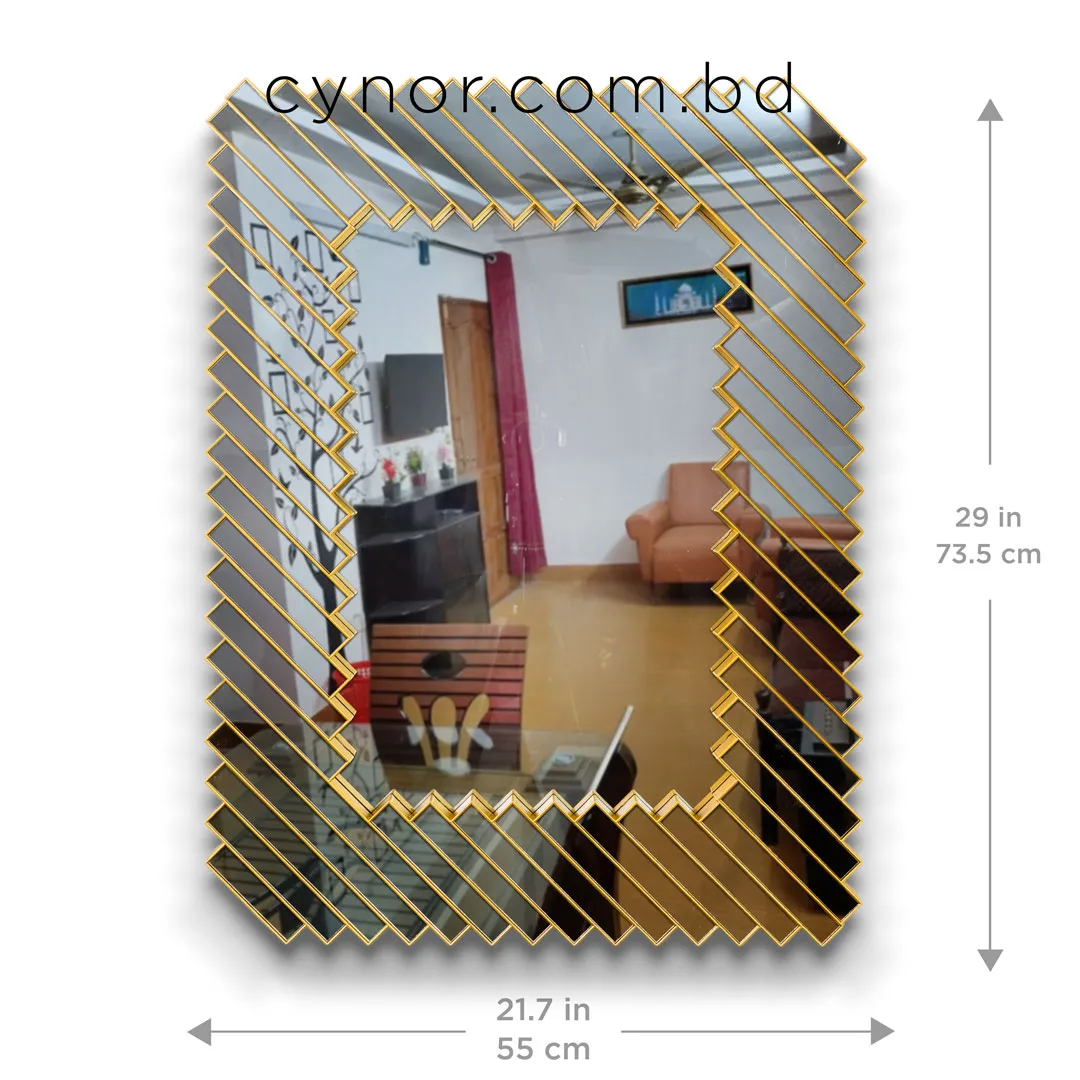 WR728-Luxury Golden Geometric Grid Decorative Wall Mirror Fiber Frame (3) WR728-Luxury Golden Geometric Grid Decorative Wall Mirror Fiber Frame (3)