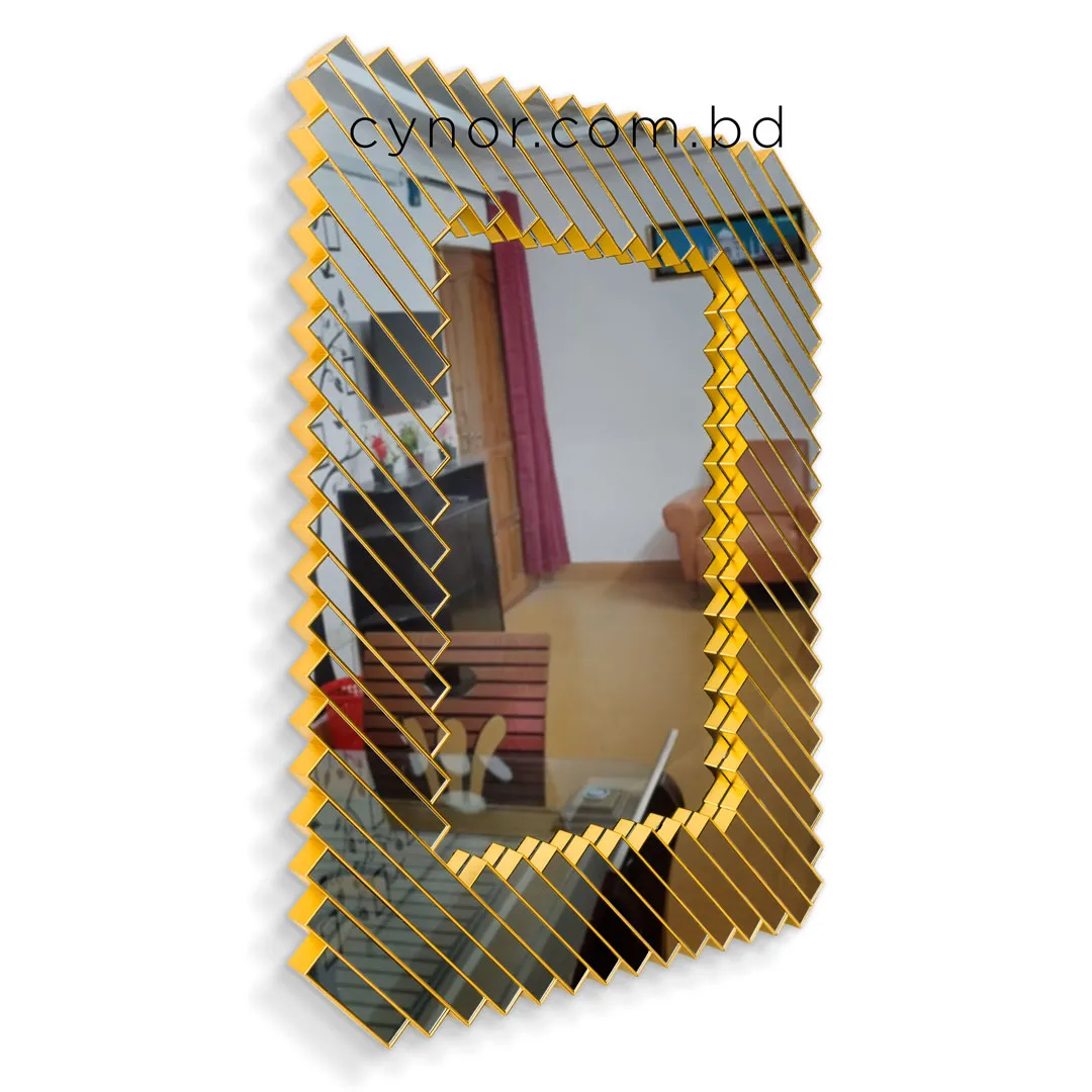 WR728-Luxury Golden Geometric Grid Decorative Wall Mirror Fiber Frame (4) WR728-Luxury Golden Geometric Grid Decorative Wall Mirror Fiber Frame (4)