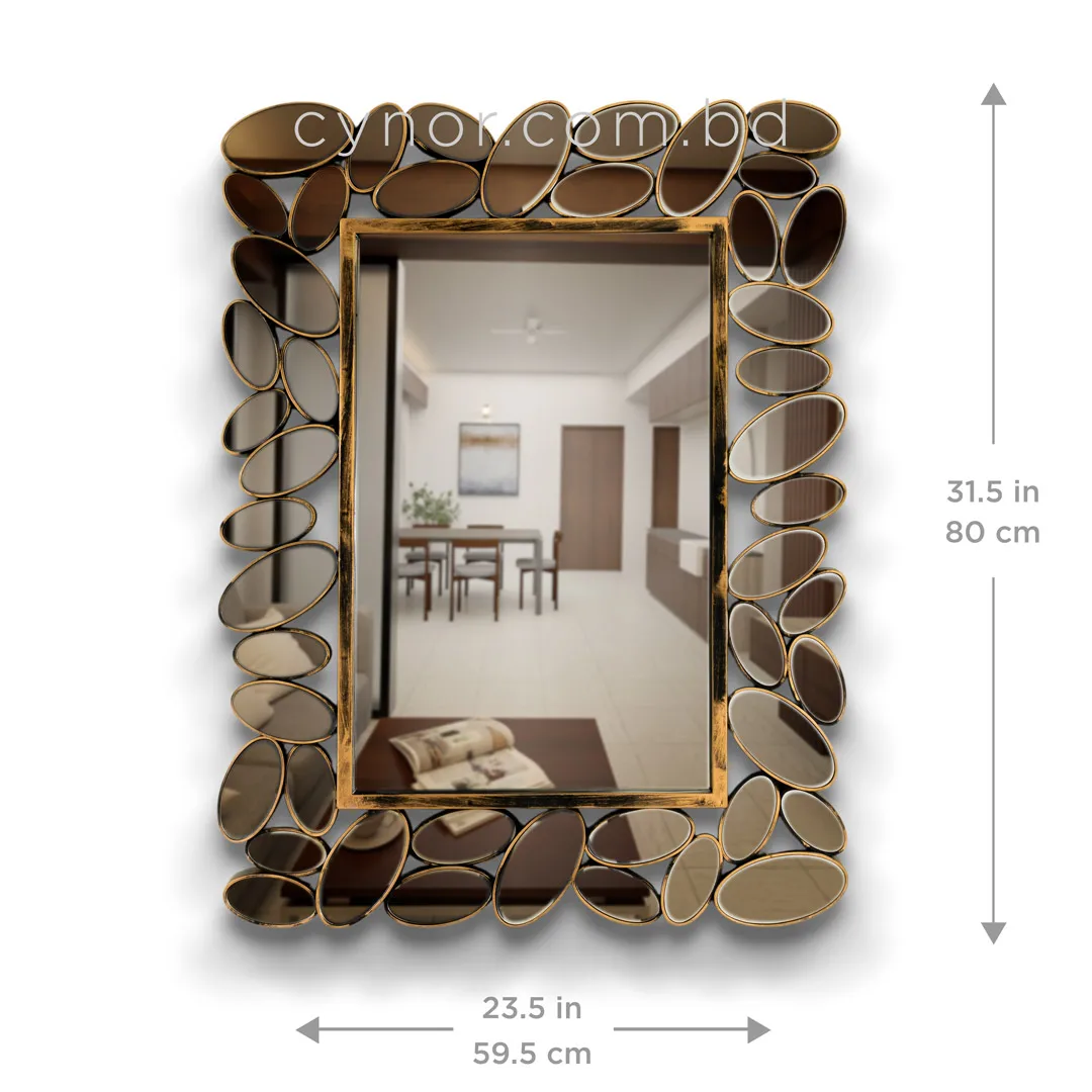 WR730-Antique Style Wall Mirror with Artistic Pebble Design Fiber Frame (3) WR730-Antique Style Wall Mirror with Artistic Pebble Design Fiber Frame (3)