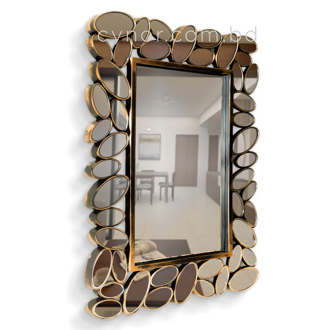 WR730-Antique Style Wall Mirror with Artistic Pebble Design Fiber Frame (4) WR730-Antique Style Wall Mirror with Artistic Pebble Design Fiber Frame (4)