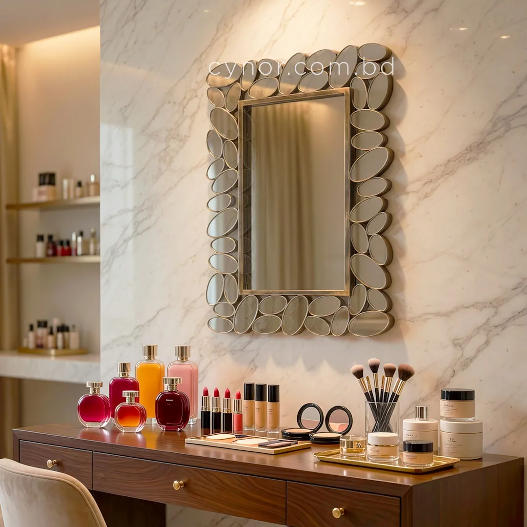 WR730-Antique Style Wall Mirror with Artistic Pebble Design Fiber Frame (9) WR730-Antique Style Wall Mirror with Artistic Pebble Design Fiber Frame (9)