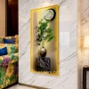 WR731-1-Greenery Plant Vase Wall Art Resin Stone Inlay with Golden Aluminium Frame (1)