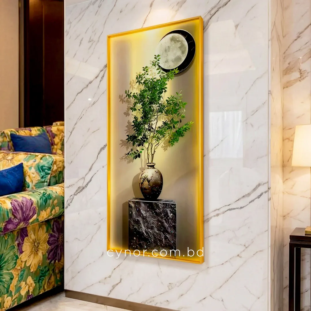 WR731-1-Greenery Plant Vase Wall Art Resin Stone Inlay with Golden Aluminium Frame (1) WR731-1-Greenery Plant Vase Wall Art Resin Stone Inlay with Golden Aluminium Frame (1)