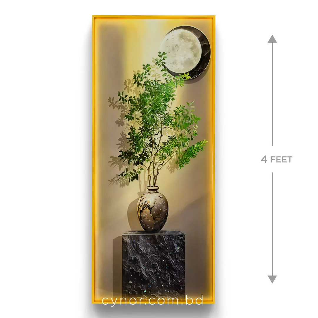 WR731-1-Greenery Plant Vase Wall Art Resin Stone Inlay with Golden Aluminium Frame (2) WR731-1-Greenery Plant Vase Wall Art Resin Stone Inlay with Golden Aluminium Frame (2)