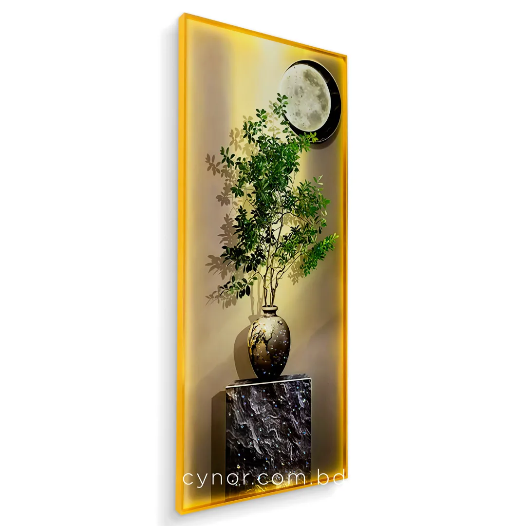 WR731-1-Greenery Plant Vase Wall Art Resin Stone Inlay with Golden Aluminium Frame (3) WR731-1-Greenery Plant Vase Wall Art Resin Stone Inlay with Golden Aluminium Frame (3)
