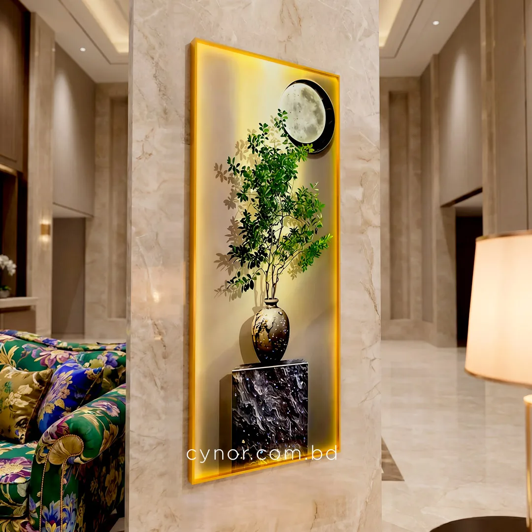 WR731-1-Greenery Plant Vase Wall Art Resin Stone Inlay with Golden Aluminium Frame (9) WR731-1-Greenery Plant Vase Wall Art Resin Stone Inlay with Golden Aluminium Frame (9)