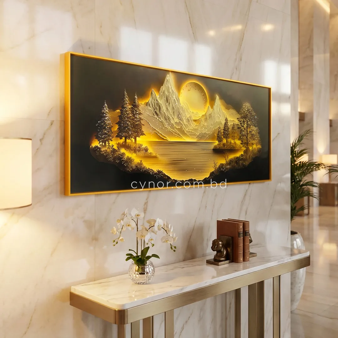 WR731-3-Mystical Mountain Landscape Wall Art with Resin Stone Inlay and Gold Aluminium Frame (2) WR731-3-Mystical Mountain Landscape Wall Art with Resin Stone Inlay and Gold Aluminium Frame (2)