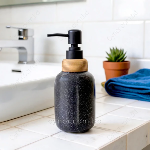 KC230-Black-Black Porcelain Ceramic Soap Shampoo Lotion Dispenser (5)
