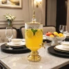 KC239-5L Luxury Hammered Glass Beverage Dispenser with Golden Stainless Steel Stand (1)
