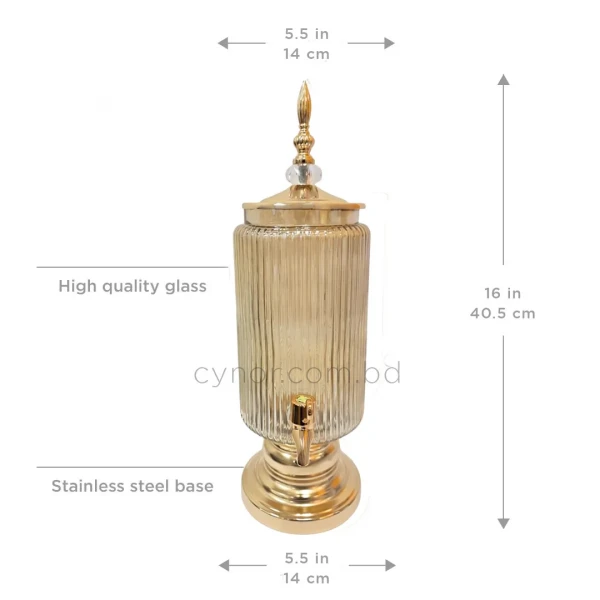 KC240-3.5L Luxury Glass Beverage Dispenser with Golden Stainless Steel Stand (6)