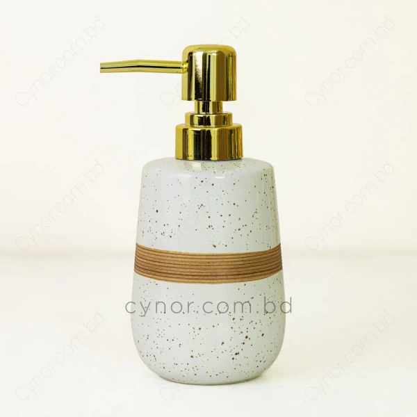 KC242-White-White Speckled Porcelain Ceramic Soap Shampoo Lotion Dispenser (2)