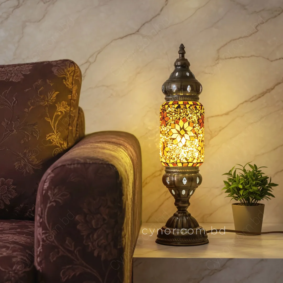 TL353-Yellow-Turkish Mosaic Cylinder Table Lamp Metal Body with Yellow Ambient Light (1) TL353-Yellow-Turkish Mosaic Cylinder Table Lamp Metal Body with Yellow Ambient Light (1)