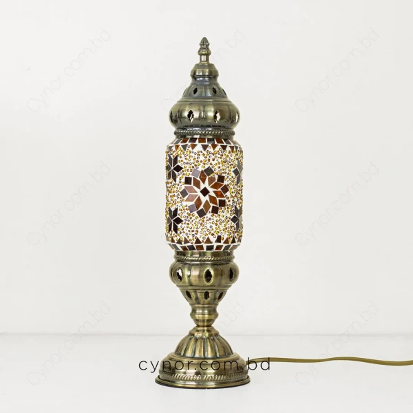 TL353-Yellow-Turkish Mosaic Cylinder Table Lamp Metal Body with Yellow Ambient Light (3)