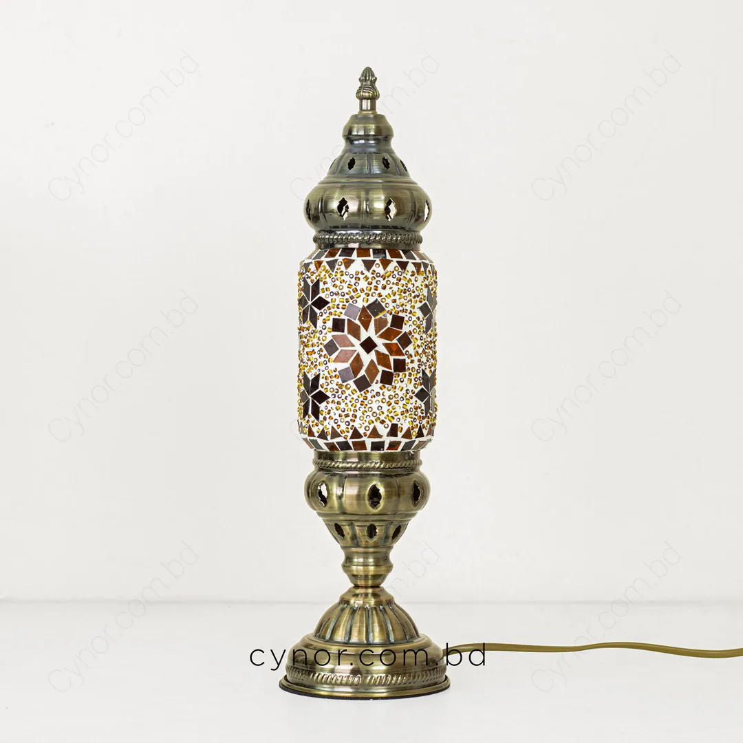 TL353-Yellow-Turkish Mosaic Cylinder Table Lamp Metal Body with Yellow Ambient Light (3) TL353-Yellow-Turkish Mosaic Cylinder Table Lamp Metal Body with Yellow Ambient Light (3)