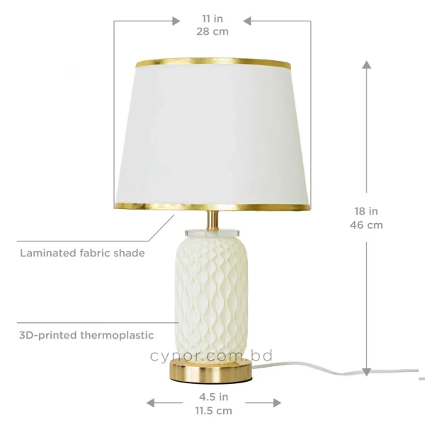 TL391-2-3D-Printed-Spiral-Wave-Table-Lamp-with-Fabric-Shade-and-Golden-Metal-Base-(10)