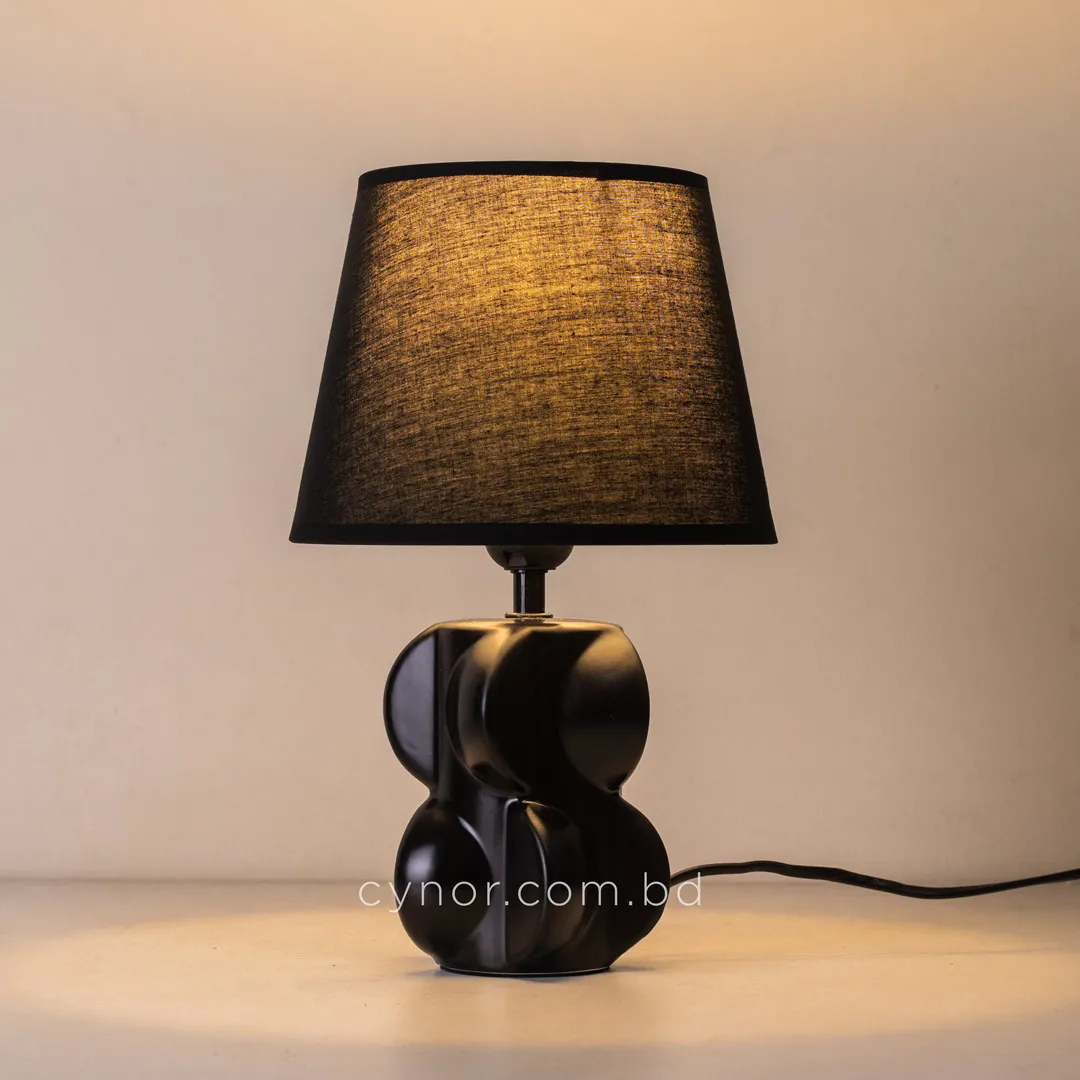 TL394-1-Ceramic Body Sculptural Geometric Compact Table Lamp with Textured Fabric Shade (4) TL394-1-Ceramic Body Sculptural Geometric Compact Table Lamp with Textured Fabric Shade (4)