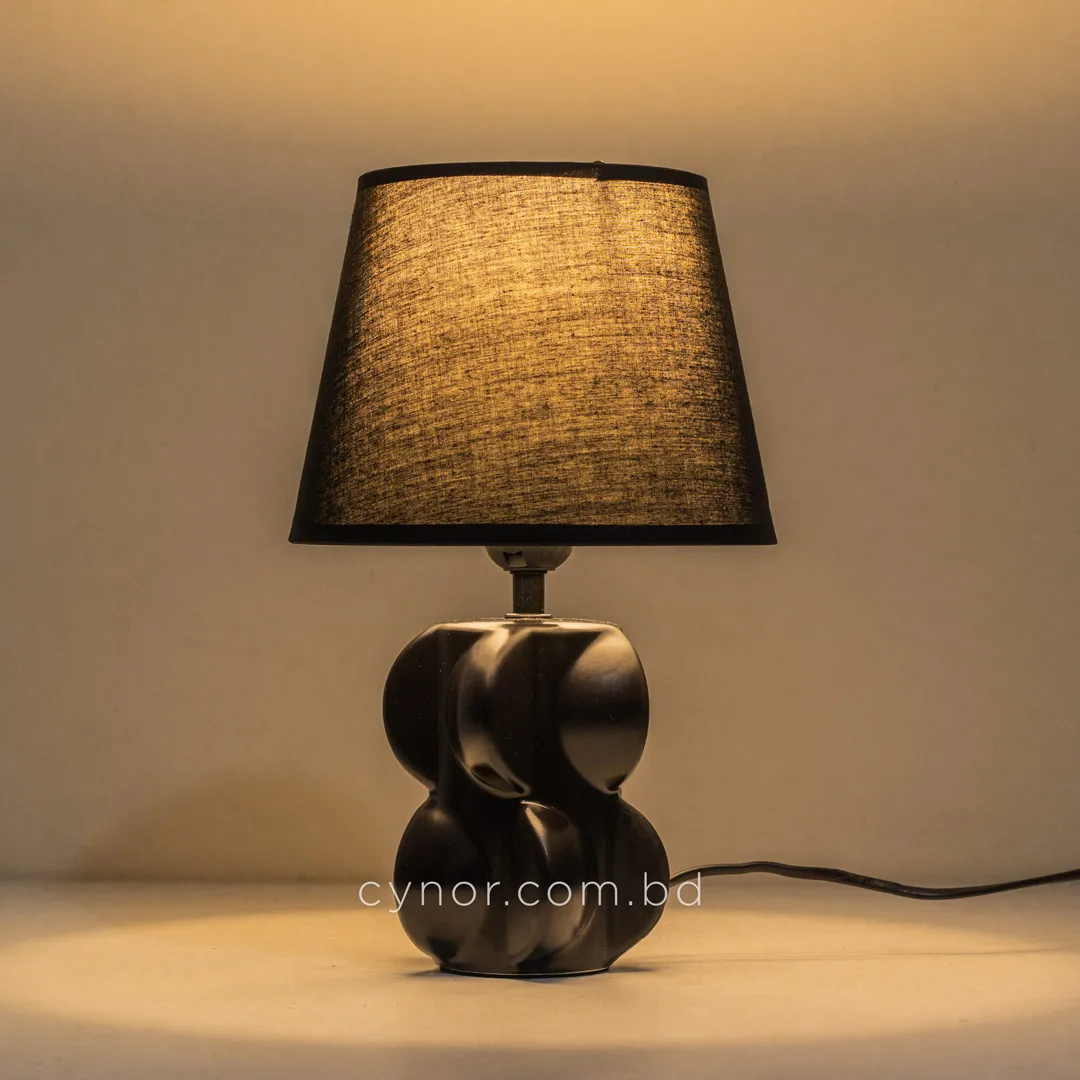 TL394-1-Ceramic Body Sculptural Geometric Compact Table Lamp with Textured Fabric Shade (5) TL394-1-Ceramic Body Sculptural Geometric Compact Table Lamp with Textured Fabric Shade (5)