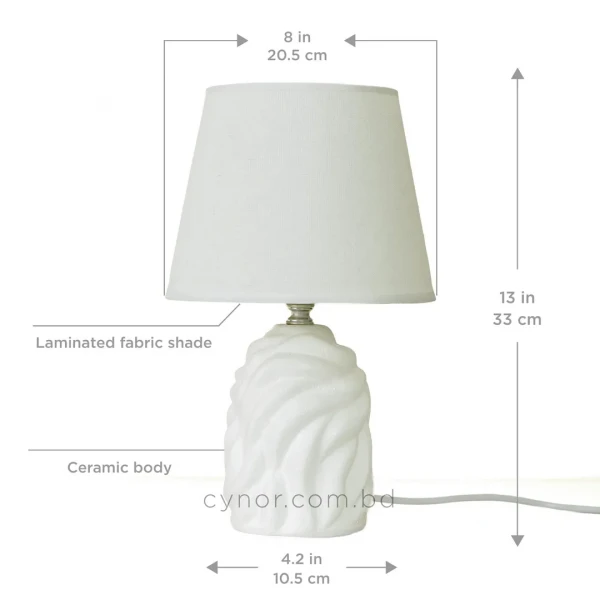 TL395-1-Compact Sculptural Ceramic Table Lamp with Textured Fabric Shade (3)