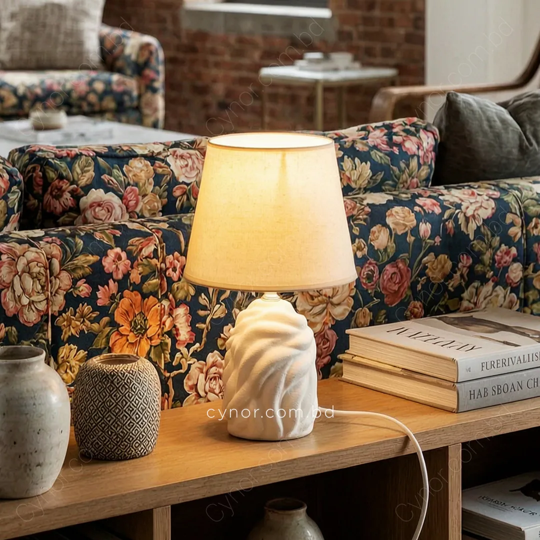 TL395-1-Compact Sculptural Ceramic Table Lamp with Textured Fabric Shade (7) TL395-1-Compact Sculptural Ceramic Table Lamp with Textured Fabric Shade (7)