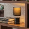 TL397-1-Compact Black Cylindrical Ceramic Table Lamp with Textured Fabric Shade (1)