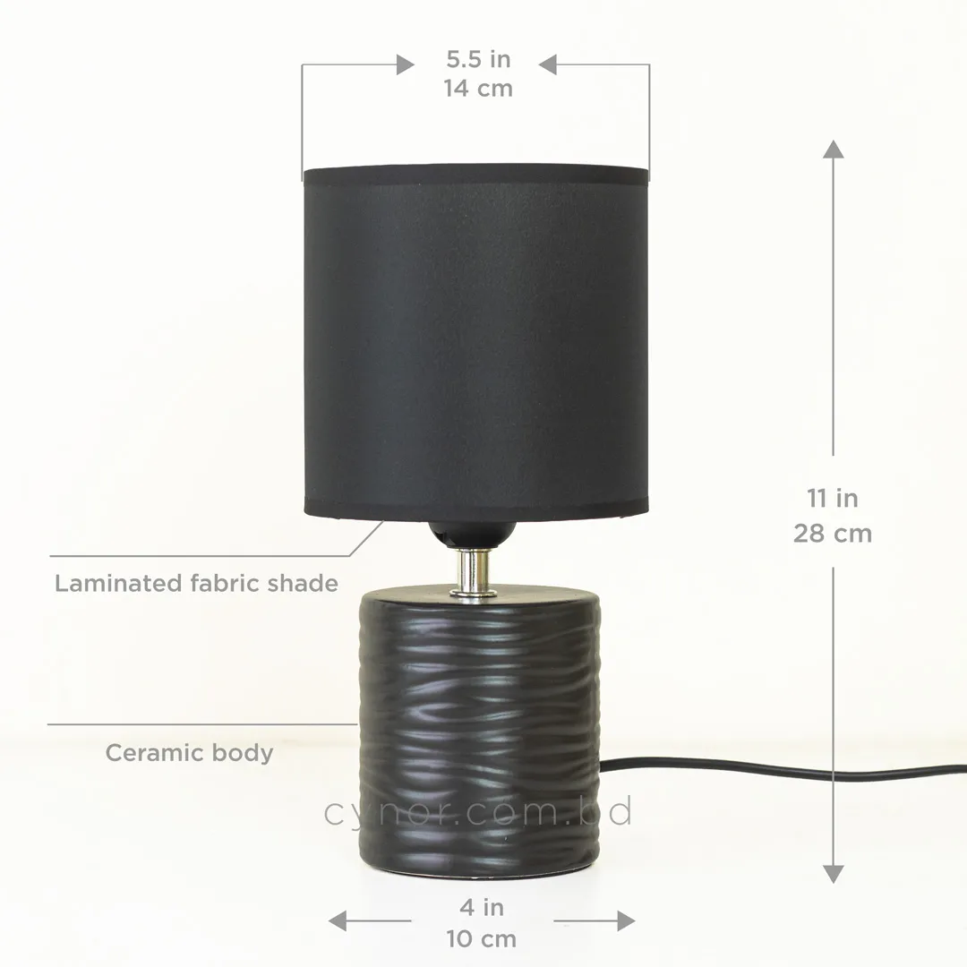 TL397-1-Compact Black Cylindrical Ceramic Table Lamp with Textured Fabric Shade (3) TL397-1-Compact Black Cylindrical Ceramic Table Lamp with Textured Fabric Shade (3)