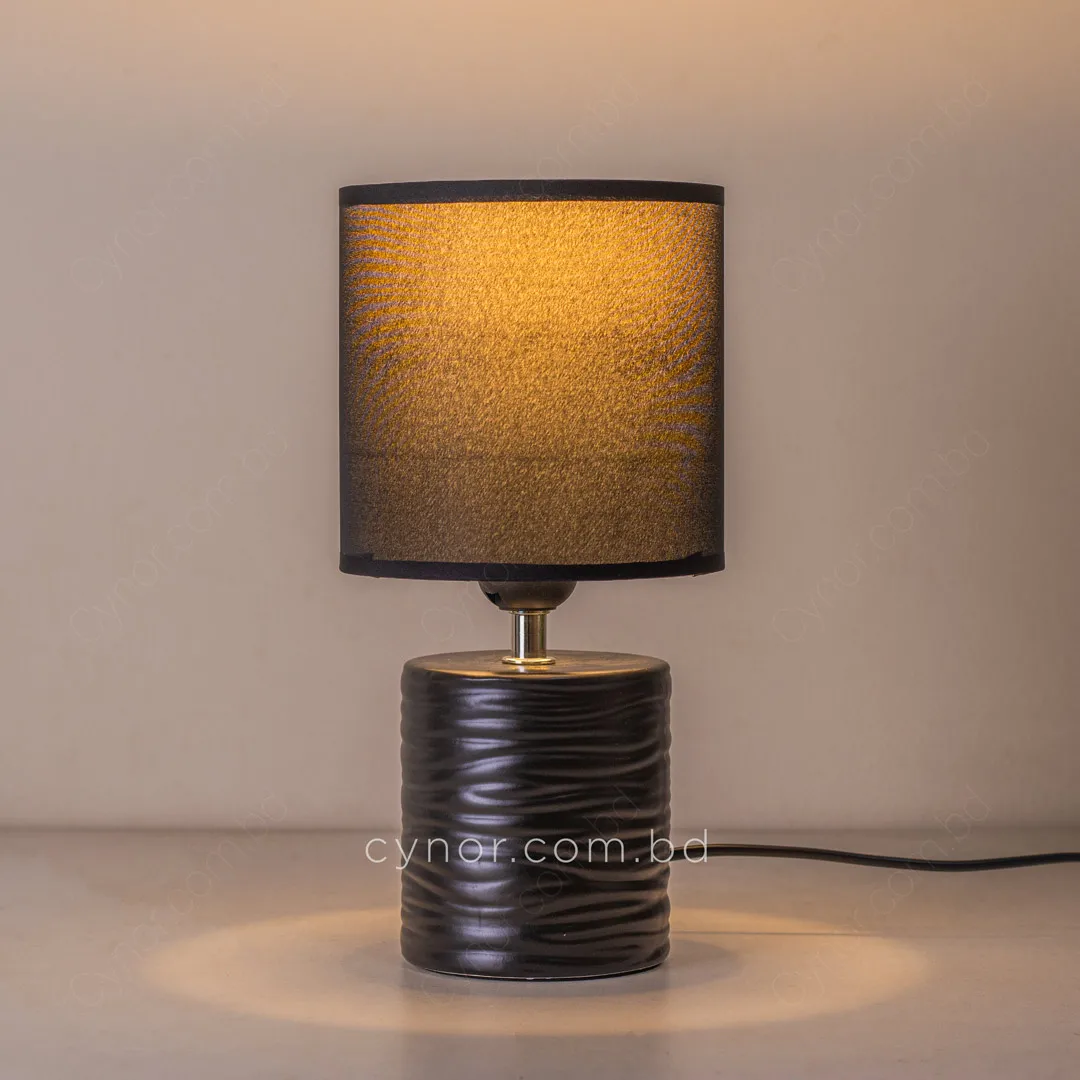 TL397-1-Compact Black Cylindrical Ceramic Table Lamp with Textured Fabric Shade (4) TL397-1-Compact Black Cylindrical Ceramic Table Lamp with Textured Fabric Shade (4)