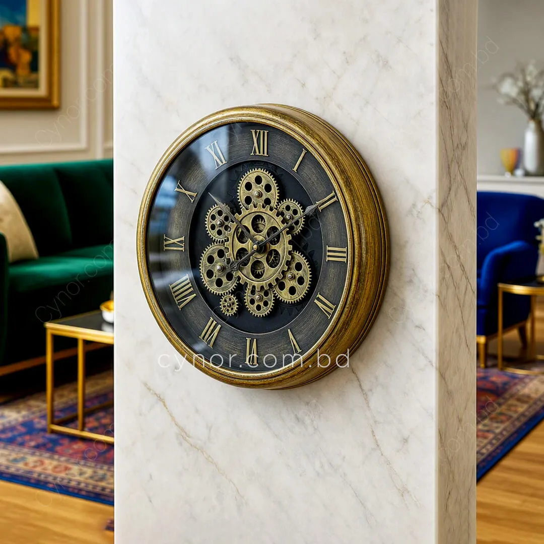 WC495-Antique-Roman-Antique Mechanical Gear Quartz Wall Clock with Glass Dial and Fiber Body (1) WC495-Antique-Roman-Antique Mechanical Gear Quartz Wall Clock with Glass Dial and Fiber Body (1)