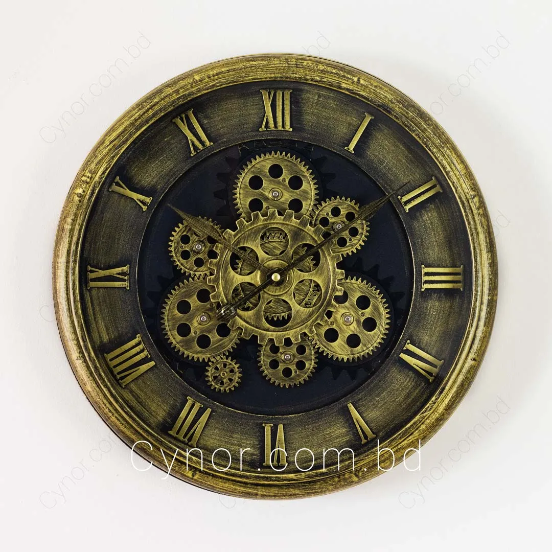 WC495-Antique-Roman-Antique Mechanical Gear Quartz Wall Clock with Glass Dial and Fiber Body (2) WC495-Antique-Roman-Antique Mechanical Gear Quartz Wall Clock with Glass Dial and Fiber Body (2)