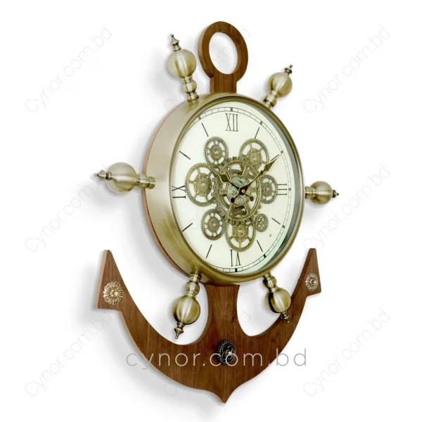 WC683-2-Luxury Nautical Antique Wall Clock with Wooden and Metal Body in Antique Golden Finish (10)