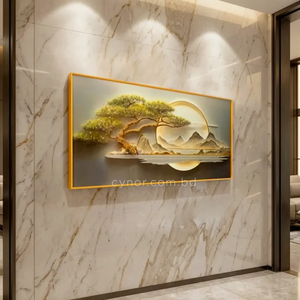 WR677-7-Fantasy Golden Tree Wall Art with Resin Stone Inlay and Golden Aluminum Frame (9)