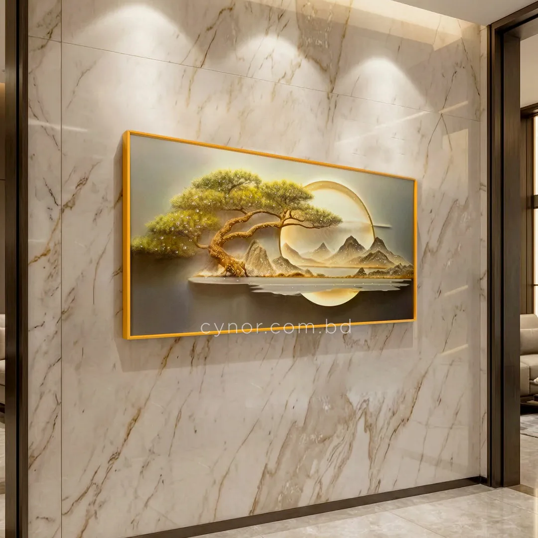 WR677-7-Fantasy Golden Tree Wall Art with Resin Stone Inlay and Golden Aluminum Frame (9) WR677-7-Fantasy Golden Tree Wall Art with Resin Stone Inlay and Golden Aluminum Frame (9)