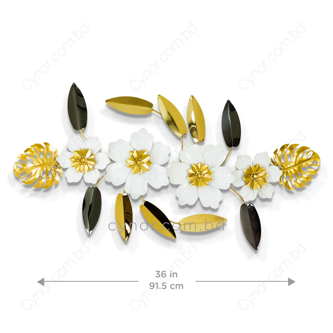 WR734-Aquatic Floral Metal Wall Decor Golden White and Black Stainless Steel Art (2) WR734-Aquatic Floral Metal Wall Decor Golden White and Black Stainless Steel Art (2)