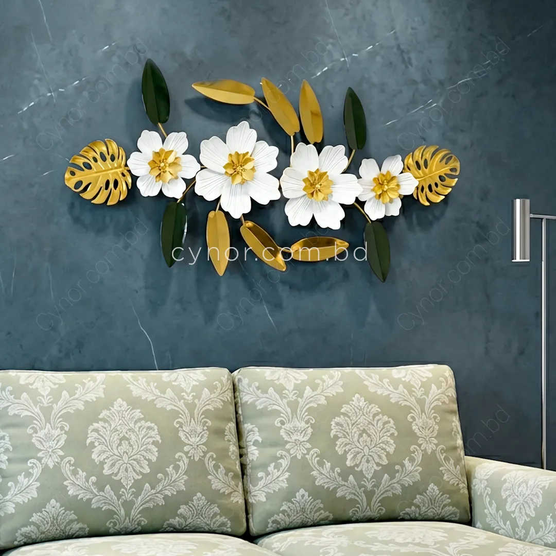 WR734-Aquatic Floral Metal Wall Decor Golden White and Black Stainless Steel Art (8) WR734-Aquatic Floral Metal Wall Decor Golden White and Black Stainless Steel Art (8)