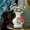 HD269-Premium-White-Ceramic-Scalloped-Vase-with-Raised-Floral-Design-and-Cutouts-Pattern-1