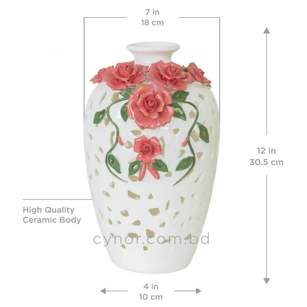 HD270-Premium-White-Porcelain-Oval-Narrow-Neck-Vase-with-Raised-Floral-Design-and-Cutouts-Pattern-3