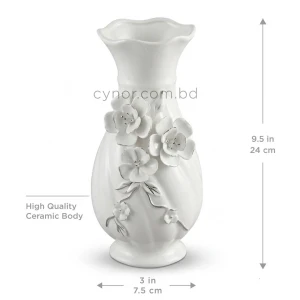 HD273-Premium-White-Porcelain-Fluted-Vase-with-Raised-Floral-Accents-2
