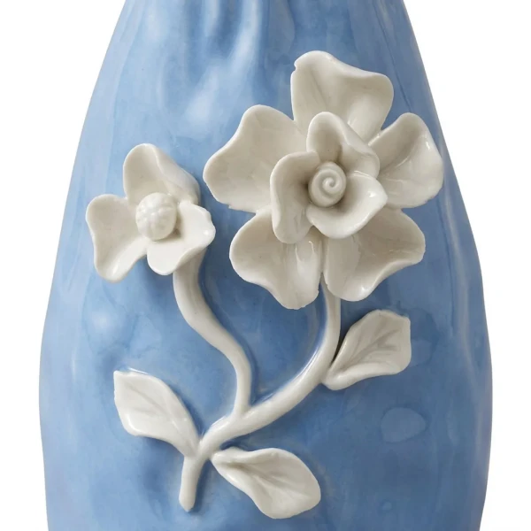 HD274-Blue-Ceramic-Fluted-Vase-with-3D-Raised-White-Floral-Accents-3