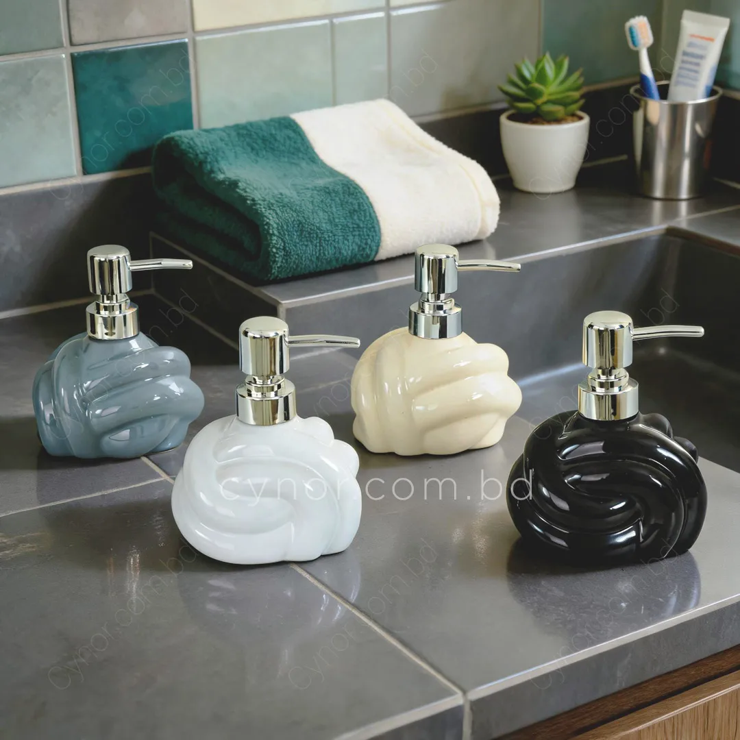 KC247-Twisted Knot Design Ceramic Porcelain Soap Shampoo Lotion Dispenser (10) KC247-Twisted Knot Design Ceramic Porcelain Soap Shampoo Lotion Dispenser (10)