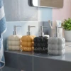 KC248-Quilted Design Ceramic Porcelain Soap Shampoo Lotion Dispenser (1)