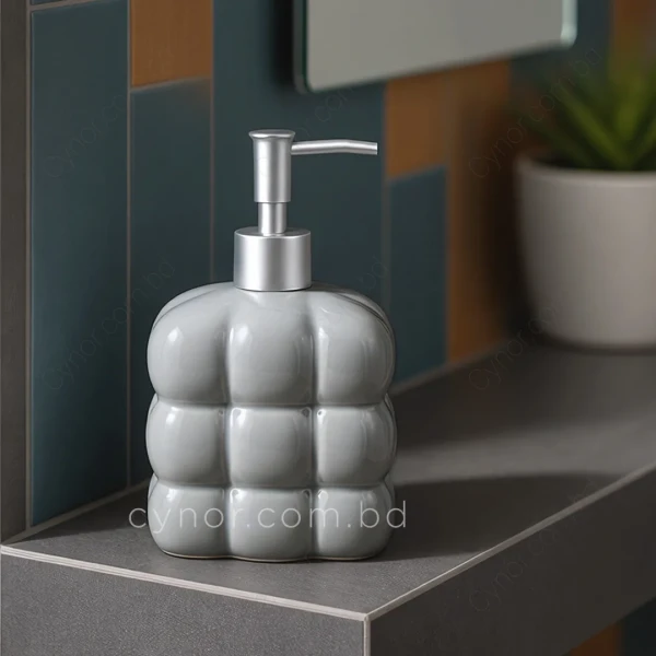 KC248-Quilted Design Ceramic Porcelain Soap Shampoo Lotion Dispenser (6)